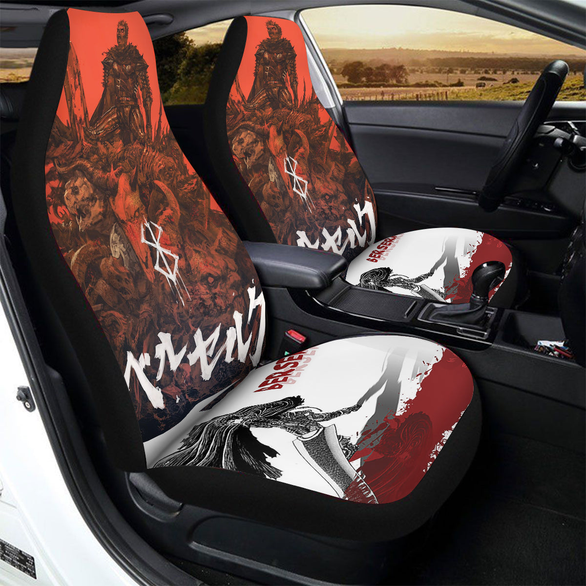 Berserk Guts Eclipse Car Seat Covers – High Quality Graphic and Polar Fleece Protector Set