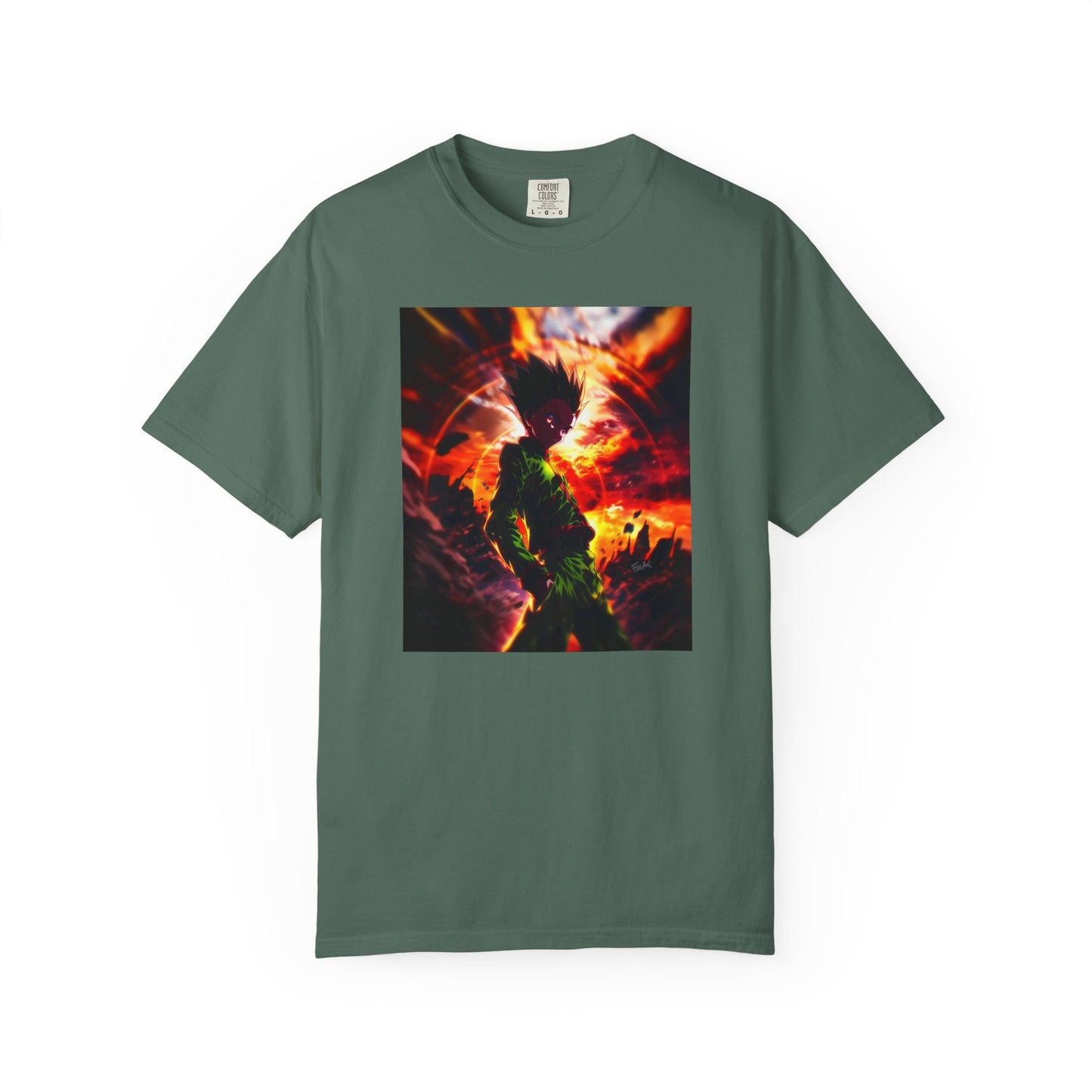 Hunter x Hunter AMOLED Gon Freecss Garment-Dyed T-Shirt – Premium Cotton Tee for Customization
