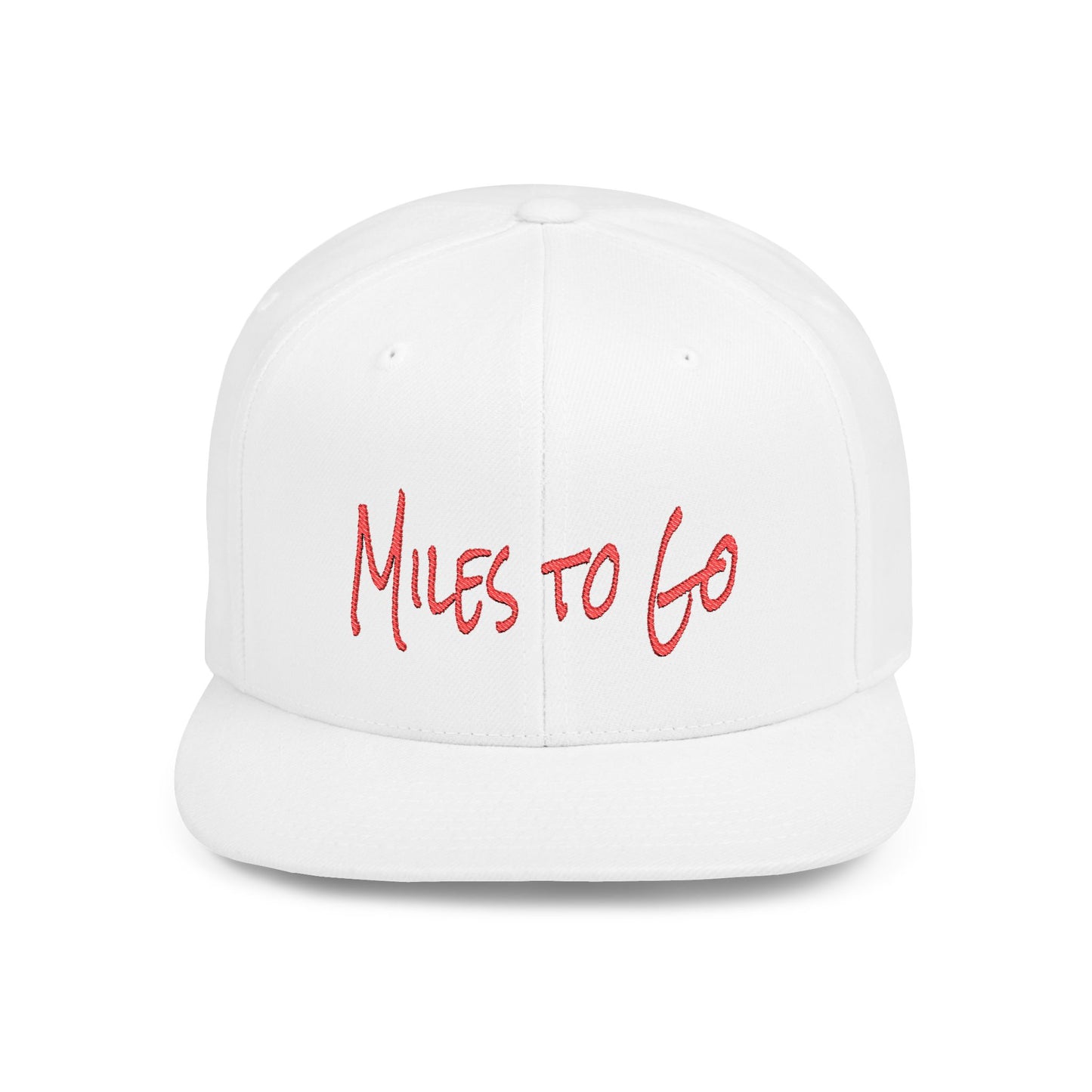Text Miles to Go Flat Bill Snapback – Lightweight, Custom Fit, Premium Quality