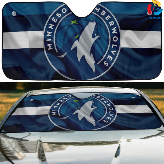 Minnesota Timberwolves Basketball NBA Team Reflective Car Sunshade – Premium Heat & UV Protection, Universal Fit