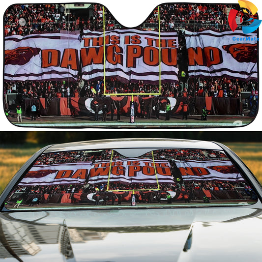 Cleveland Browns NFL Football Game Day Reflective Car Sunshade – Premium Heat & UV Protection, Universal Fit