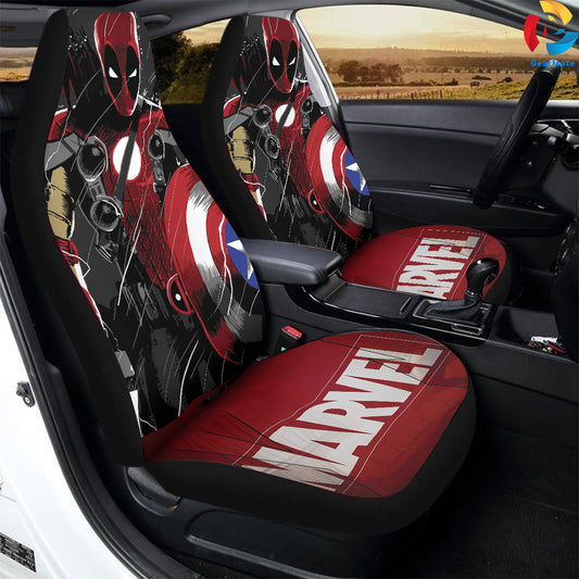 Deadpool Assemble Car Seat Covers – High Quality Graphic and Polar Fleece Protector Set