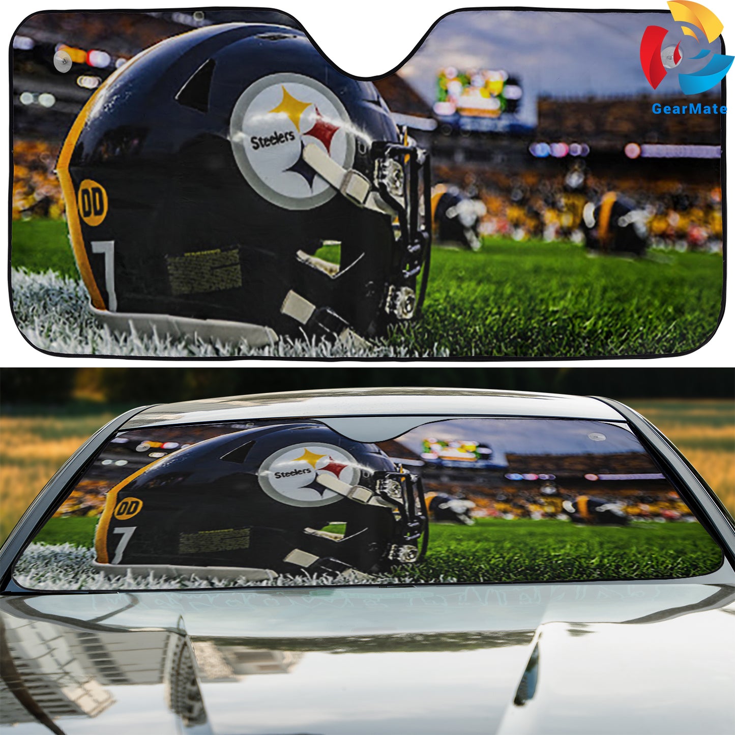 Pittsburgh Steelers NFL Football Game Day Reflective Car Sunshade – Premium Heat & UV Protection, Universal Fit