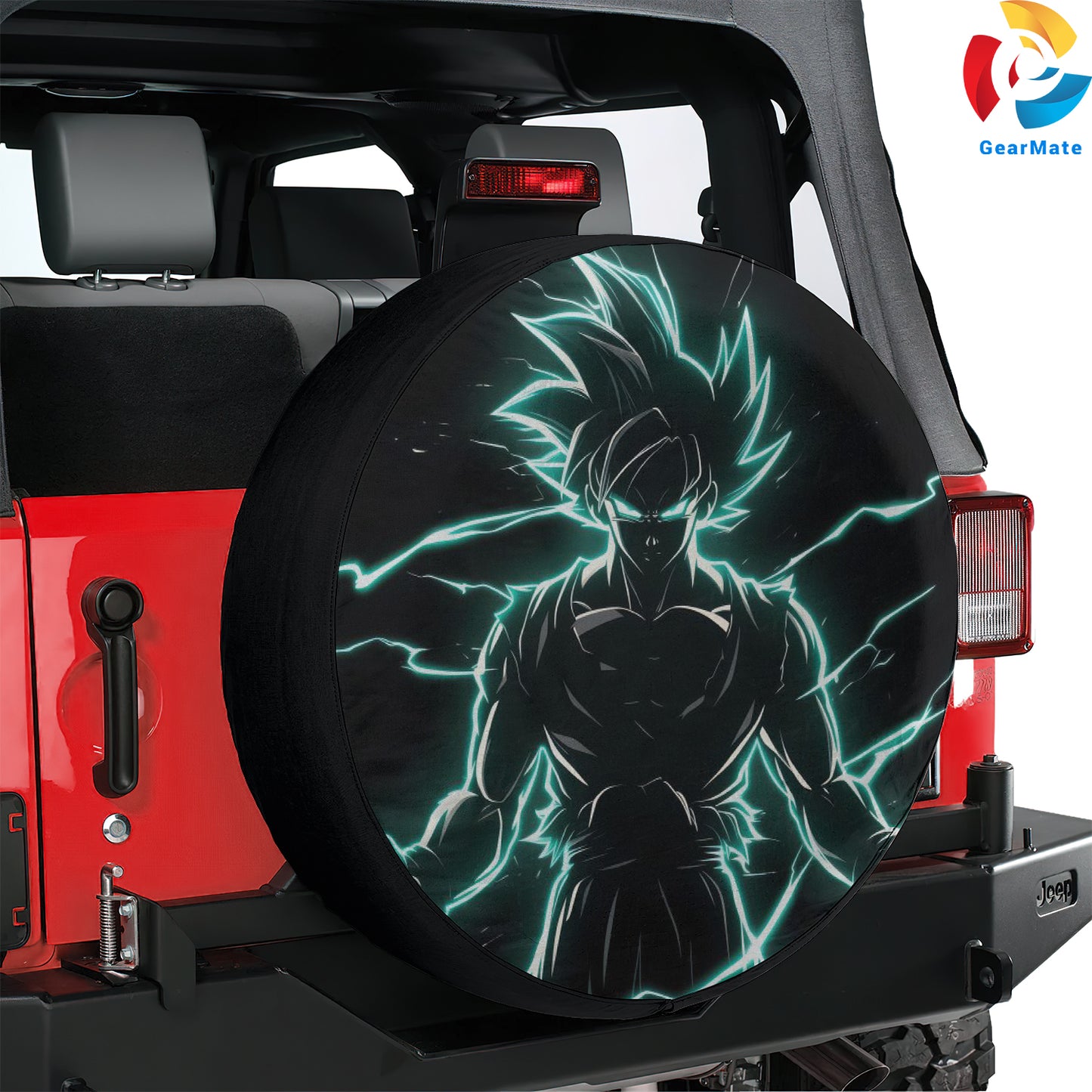 Ultra Instinct Goku, Neon Art AMOLED Spare Tire Cover – Premium Waterproof UV-Resistant Protector