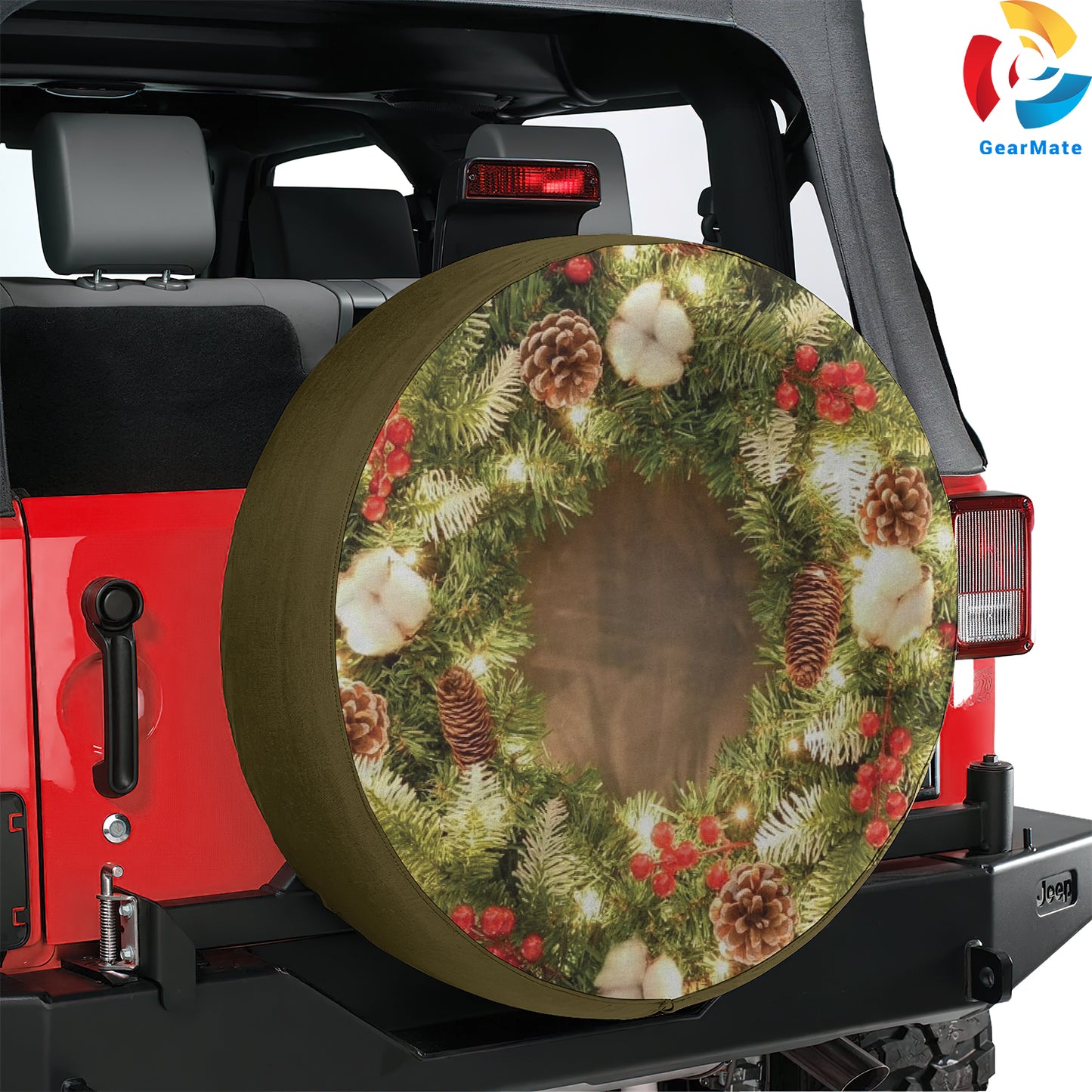 Merry Christmas 2024 Front Door Decor Spare Tire Cover – Premium Waterproof UV Resistant Protector