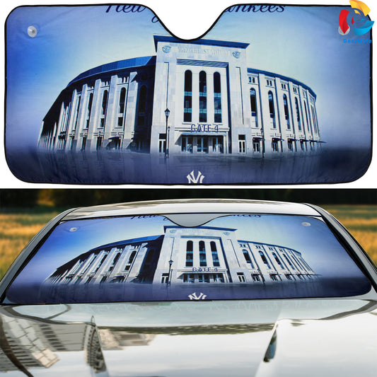 New York Yankees Stadium Reflective Car Sunshade – Premium Heat & UV Protection, Universal Fit