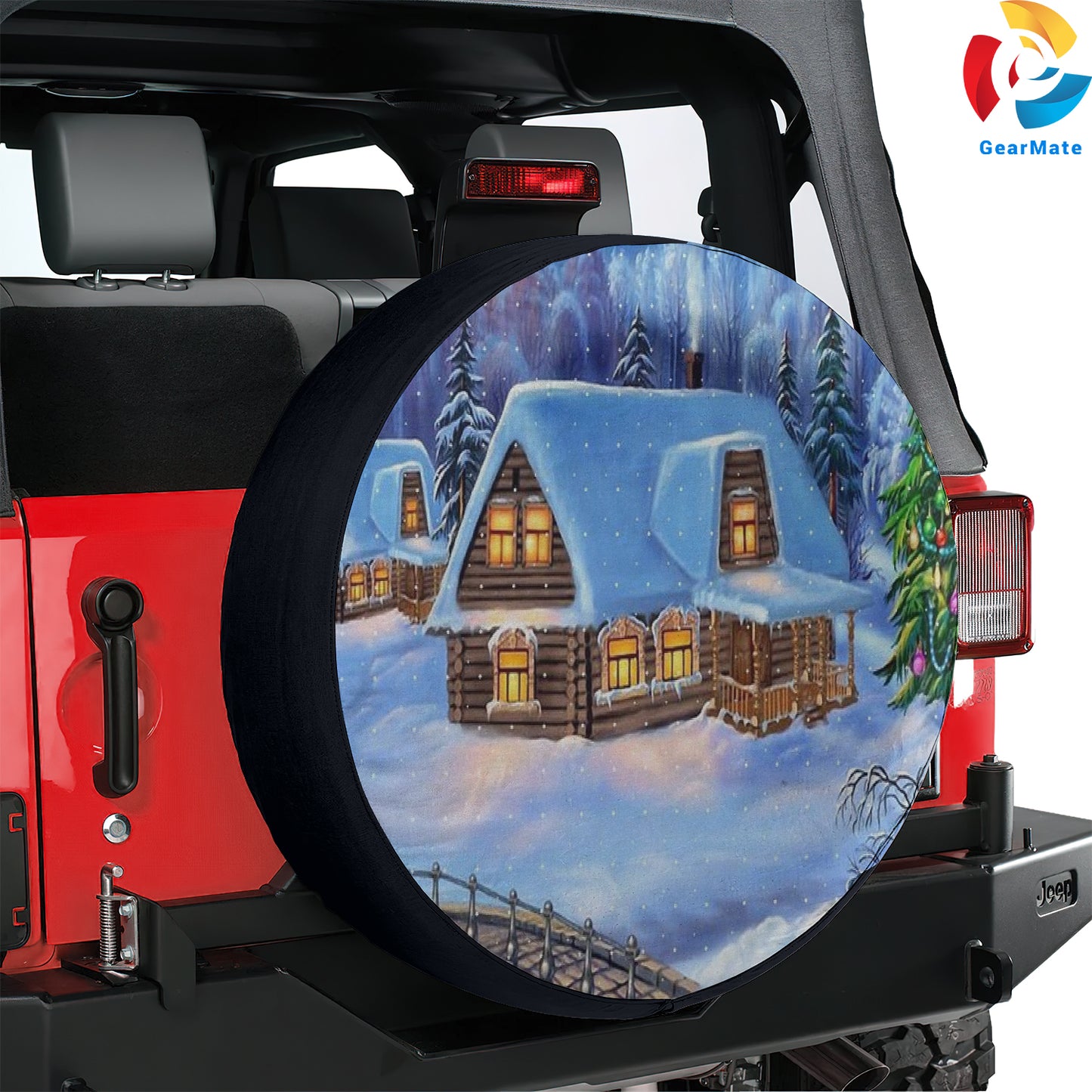 Merry Christmas 2024 Christmas Lights Spare Tire Cover – Premium Waterproof UV Resistant Protector