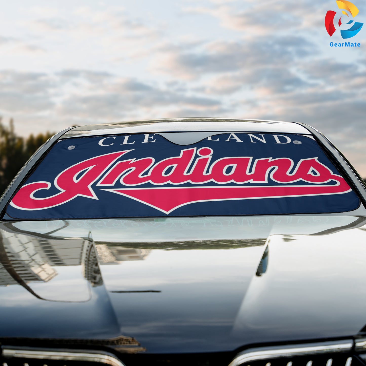 Cleveland Guardians MLB Baseball Fans Background Reflective Car Sunshade – Premium Heat & UV Protection, Universal Fit