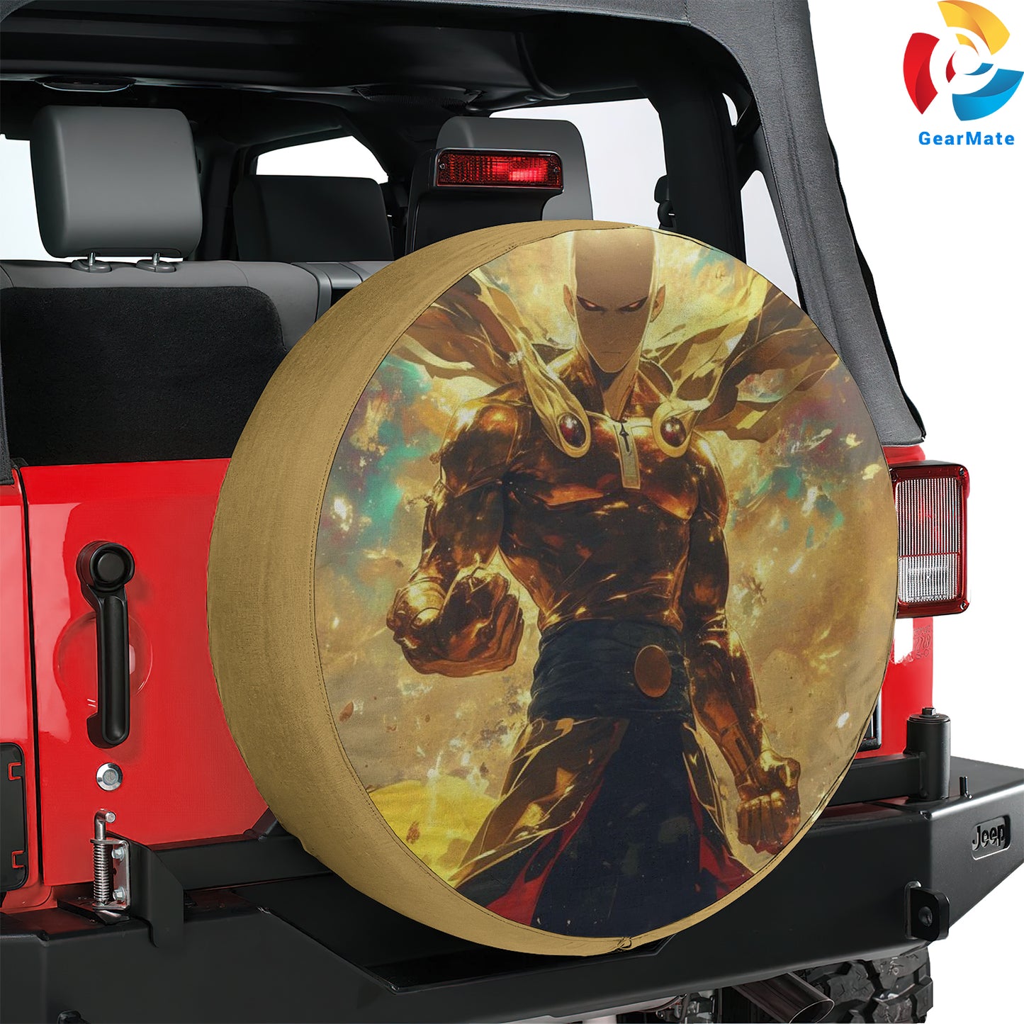 One Punch Man Manga Spare Tire Cover – Premium Waterproof UV-Resistant Protector