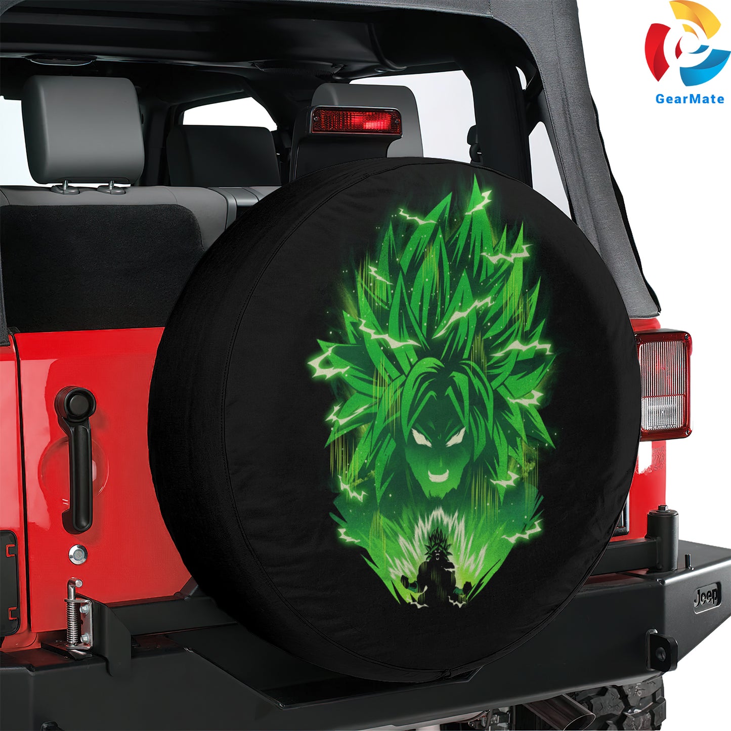 Dragon Ball Broly Green Spare Tire Cover – Premium Waterproof UV-Resistant Protector