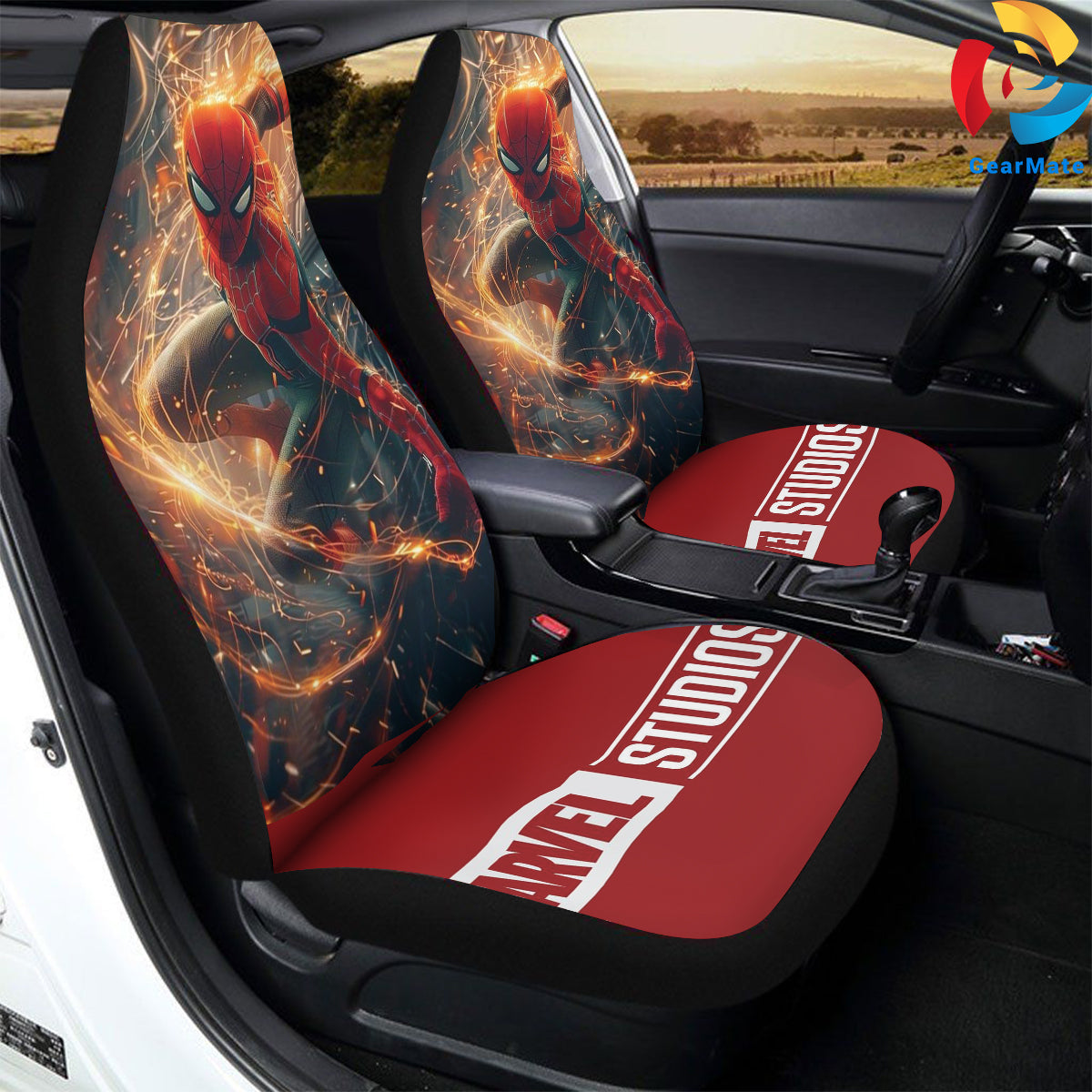 Marvel Spiderman Marvel Legends Car Seat Covers – High Quality Graphic and Polar Fleece Protector Set