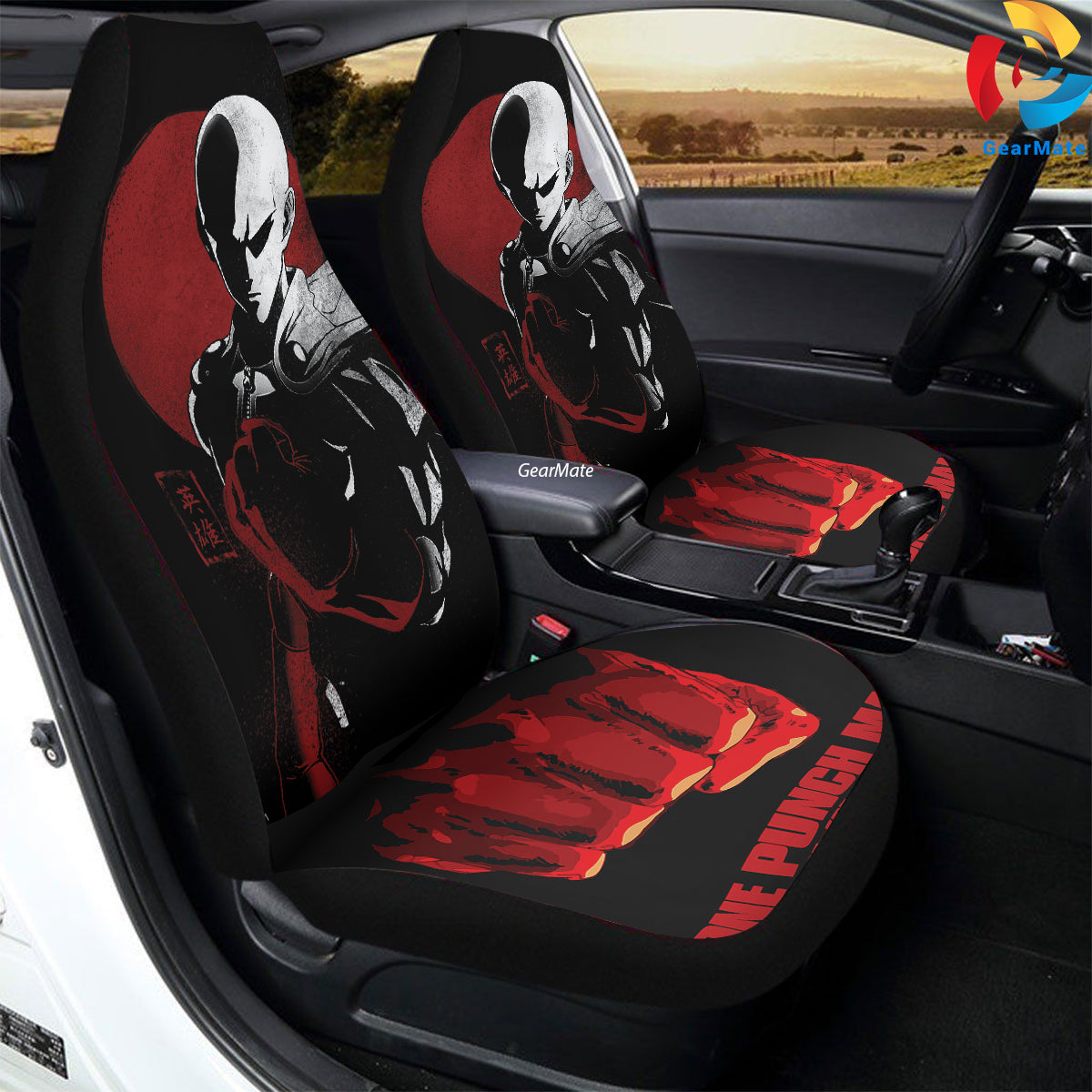 One Punch Man Car Seat Covers – High Quality Graphic and Polar Fleece Protector Set