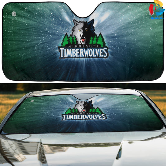 Minnesota Timberwolves Reflective Car Sunshade – Premium Heat & UV Protection, Universal Fit