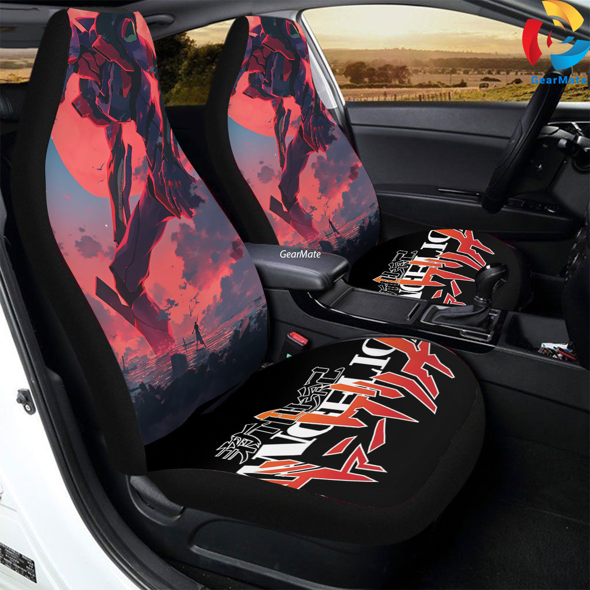 Neon Genesis Evangelion Car Seat Covers – High Quality Graphic and Polar Fleece Protector Set