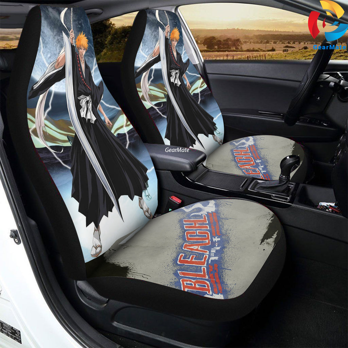 Bleach Ichigo Kurosaki Car Seat Covers – High Quality Graphic and Polar Fleece Protector Set