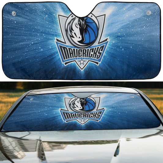 Dallas Maverick Team Logo Reflective Car Sunshade – Premium Heat & UV Protection, Universal Fit