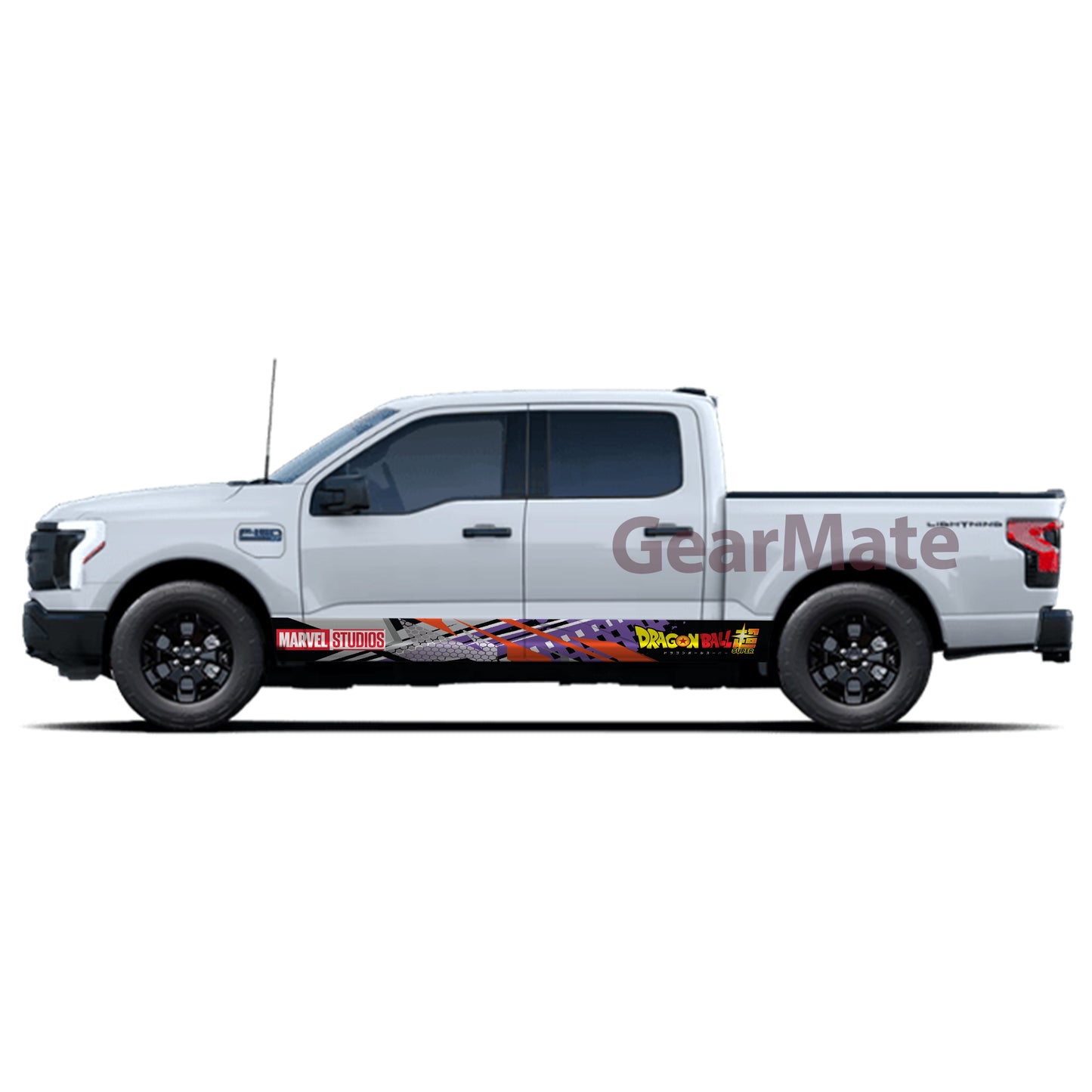 Racing Purple O Marvel Dragon Ball Super Rocker Panel Graphic Decal Kit (Left & Right Sides) - High Quality Vinyl for Trucks & SUVs