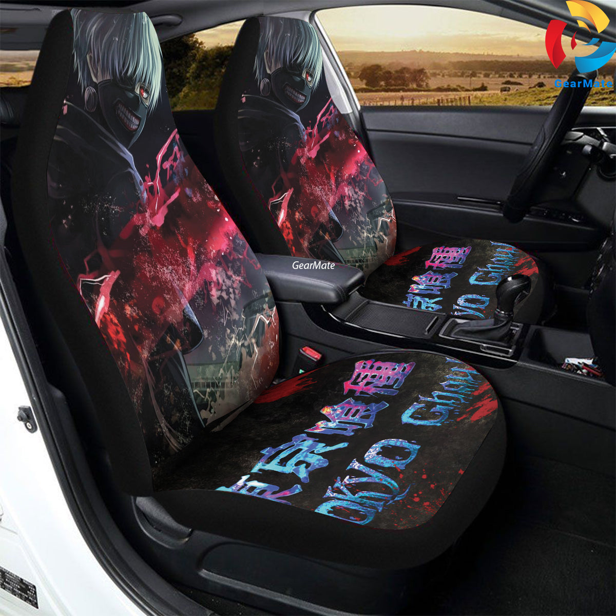 Tokyo Ghoul Red Car Seat Covers – High Quality Graphic and Polar Fleece Protector Set