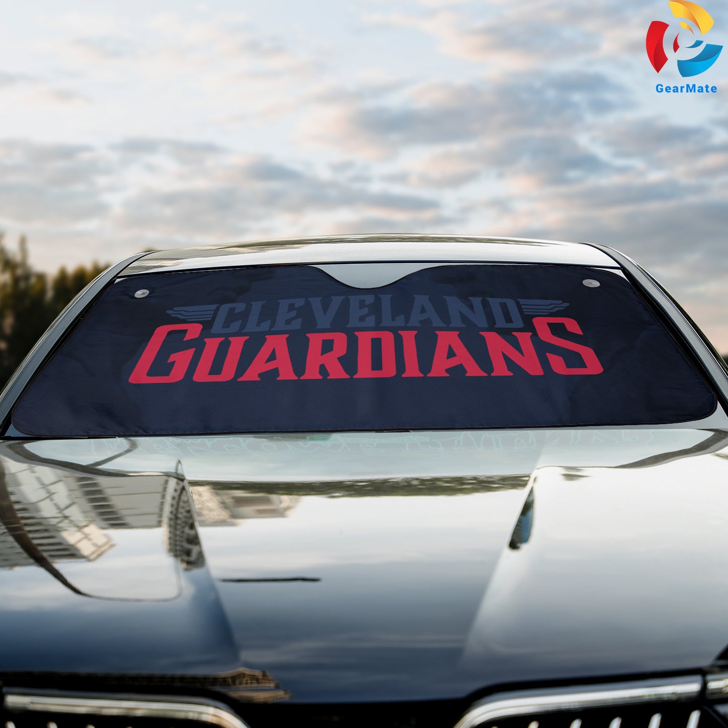 Cleveland Guardians MLB Baseball Reflective Car Sunshade – Premium Heat & UV Protection, Universal Fit