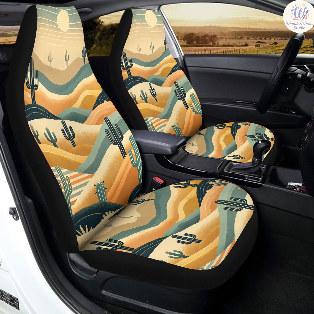 Mountain Landscapes Car Seat Covers – High Quality Graphic and Polar Fleece Protector Set