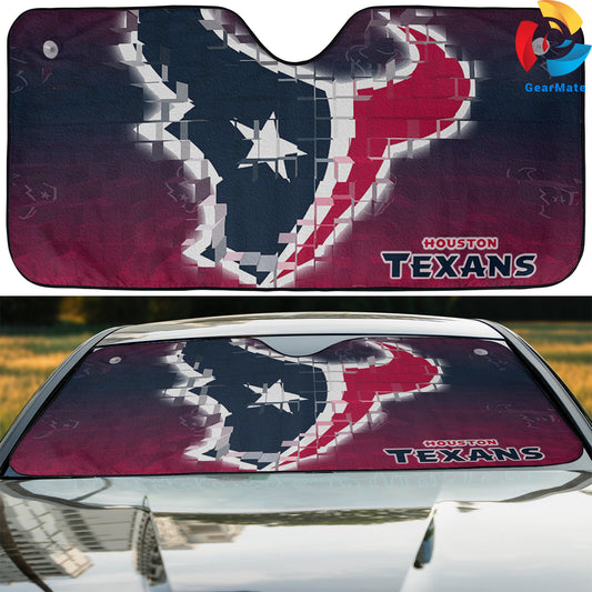 Houston Texans NFL Football Logo Reflective Car Sunshade – Premium Heat & UV Protection, Universal Fit