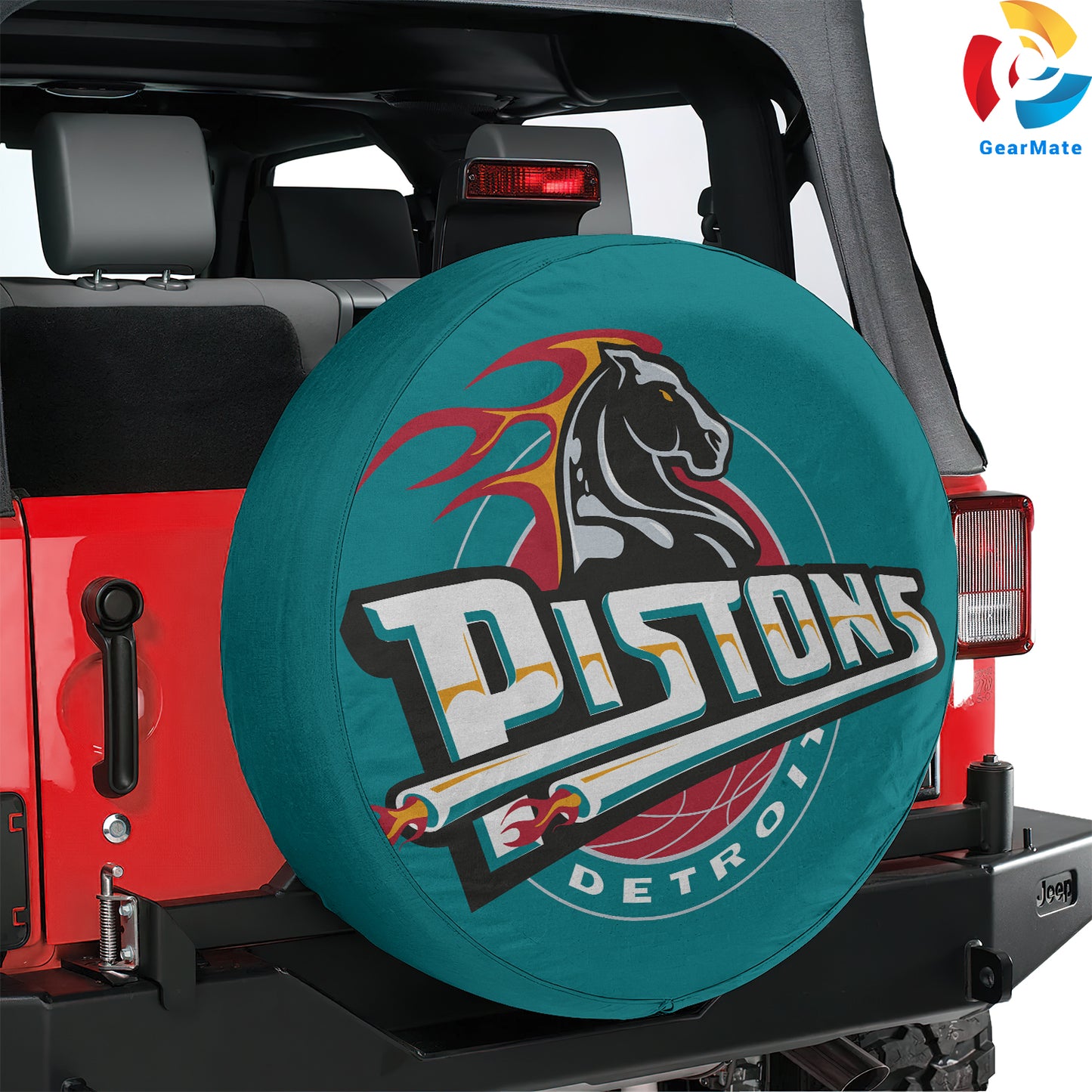 Detroit Pistons Gear Spare Tire Cover – Premium Waterproof UV-Resistant Protector