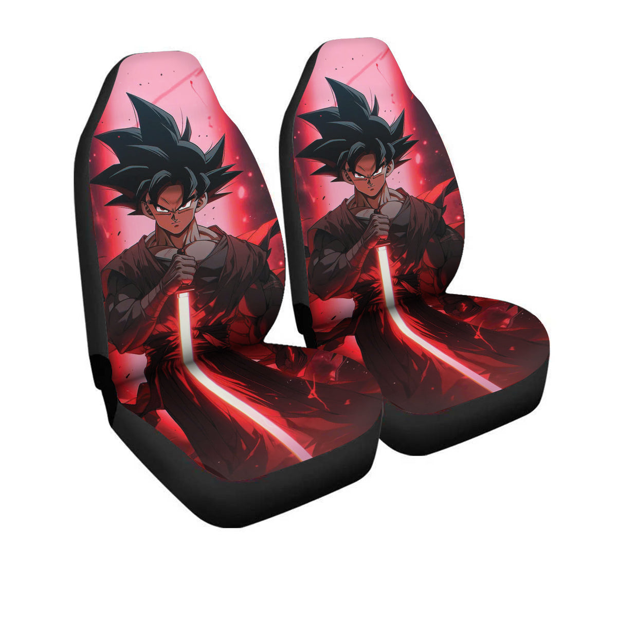 Red Goku Car Seat Covers – High Quality Graphic and Polar Fleece Protector Set