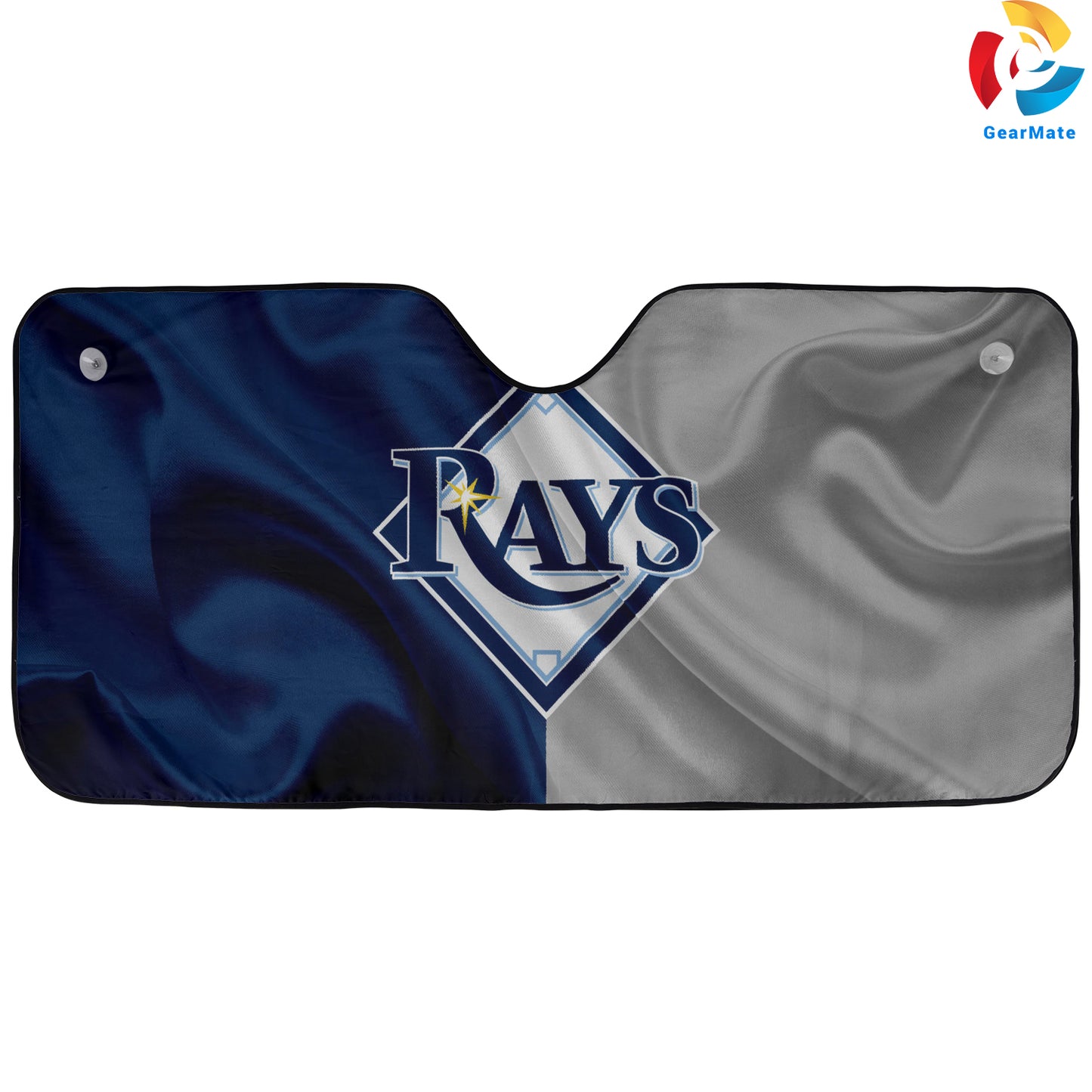 Tampa Bay Rays MLB Baseball Wavy Flag Car Cover Reflective Car Sunshade – Premium Heat & UV Protection, Universal Fit