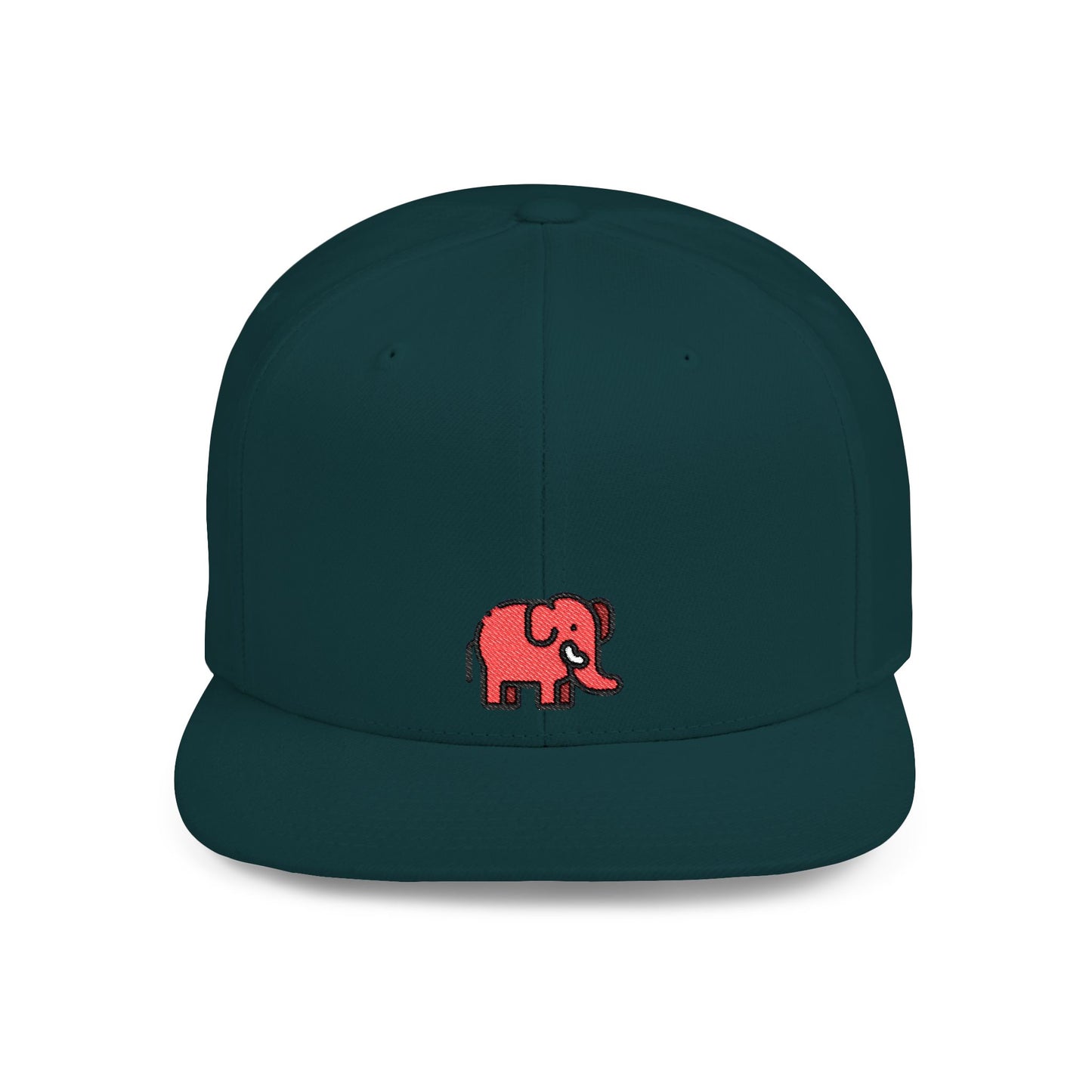 Icons Embroidered Red Elephant Flat Bill Snapback – Lightweight, Custom Fit, Premium Quality