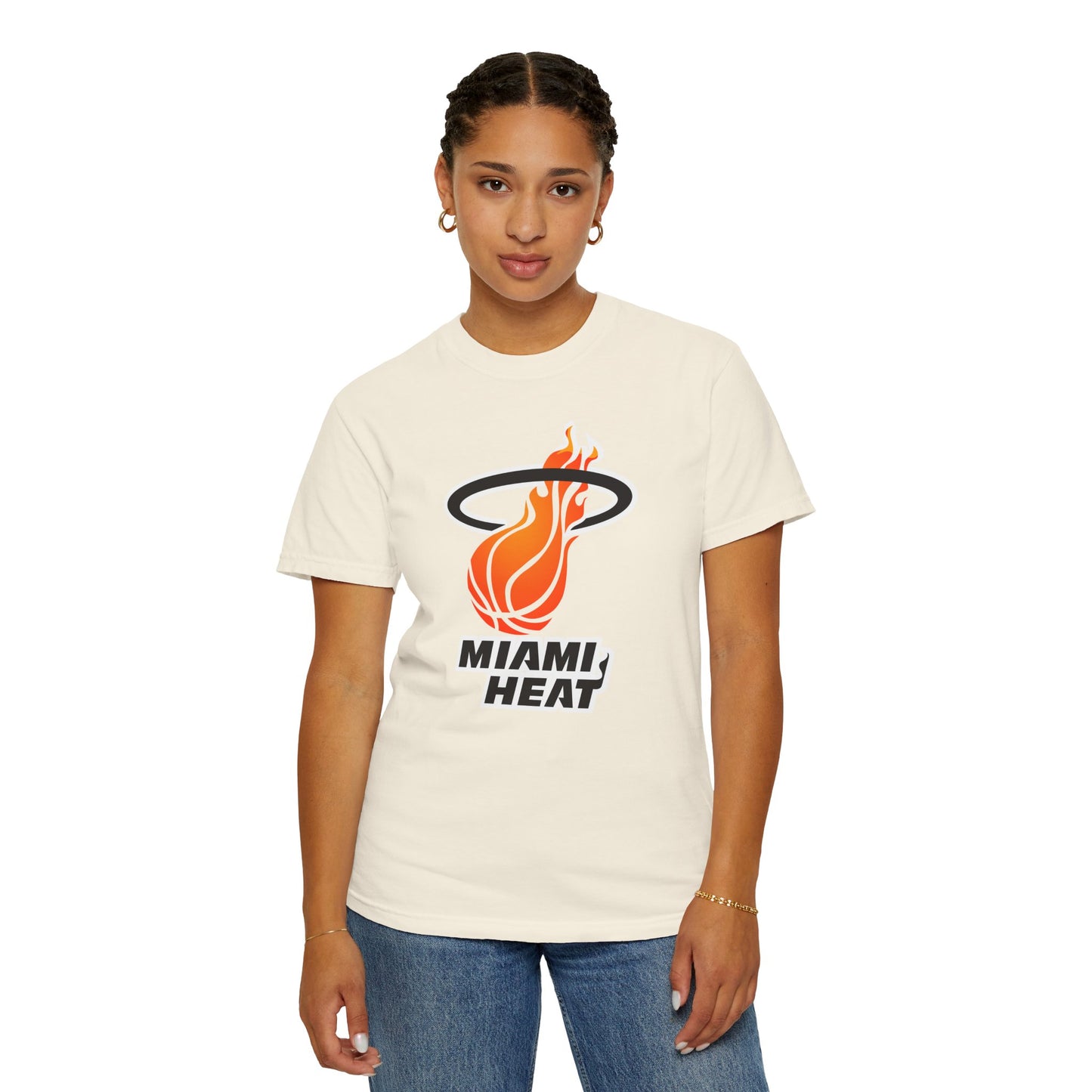 Miami Heat NBA Fans Garment-Dyed T-Shirt – Premium Cotton Tee for Customization