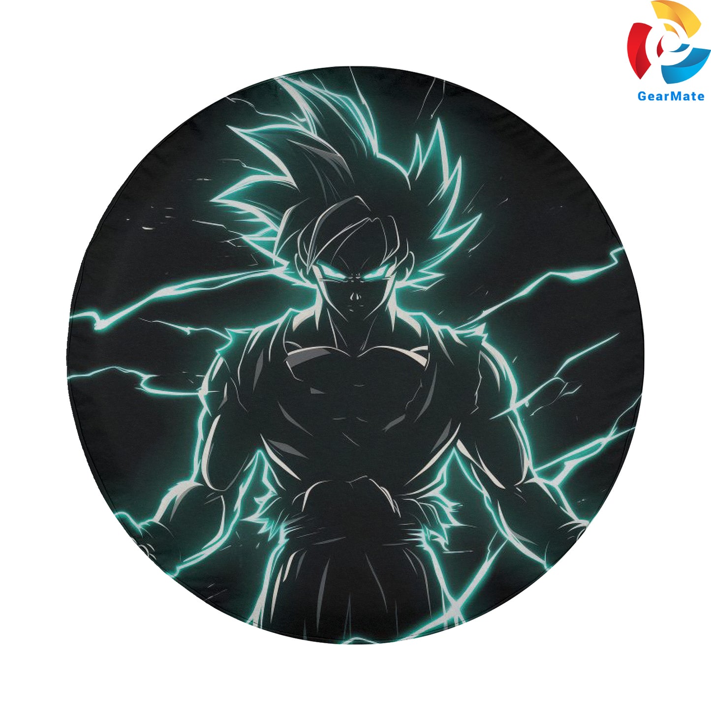 Ultra Instinct Goku, Neon Art AMOLED Spare Tire Cover – Premium Waterproof UV-Resistant Protector