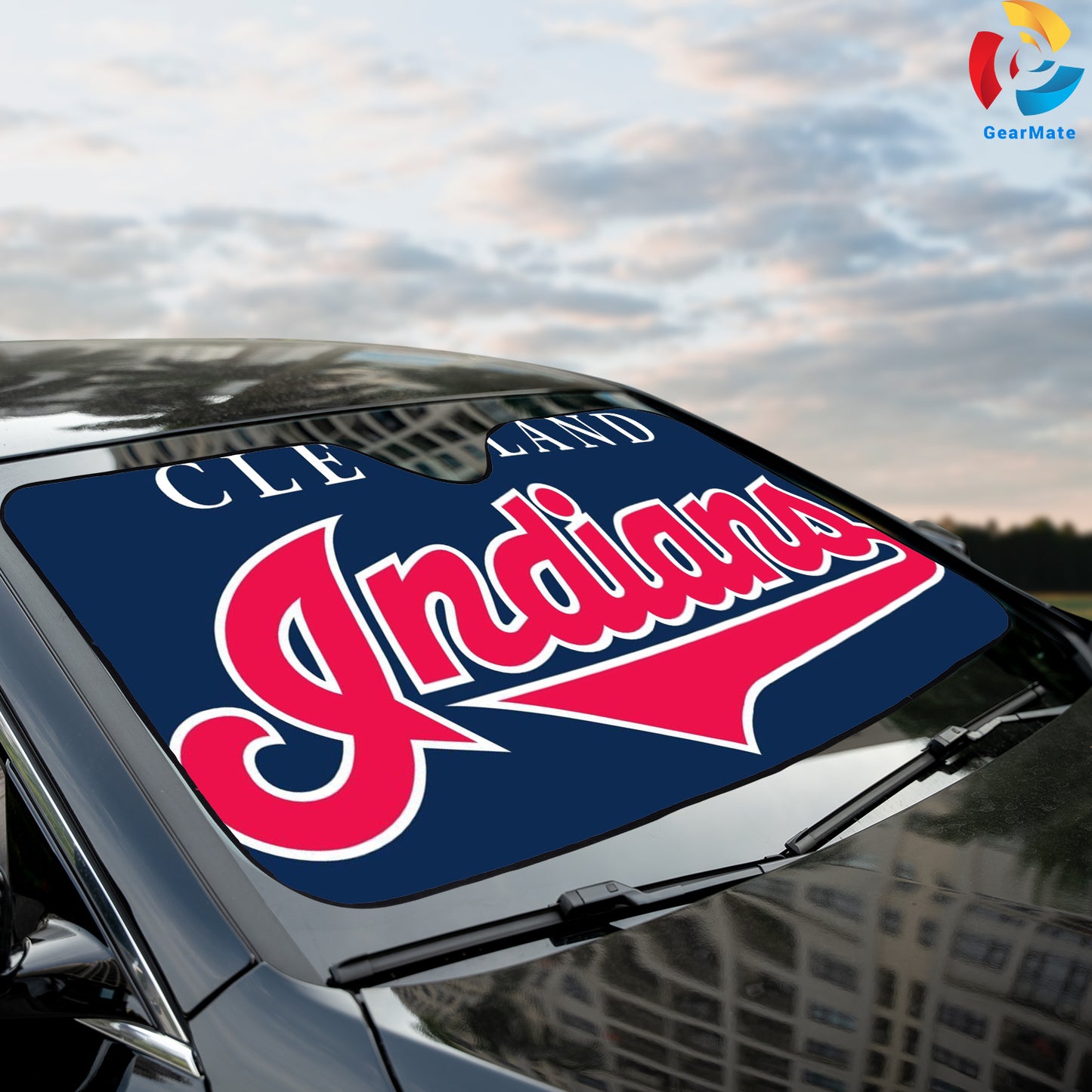 Cleveland Guardians MLB Baseball Fans Background Reflective Car Sunshade – Premium Heat & UV Protection, Universal Fit