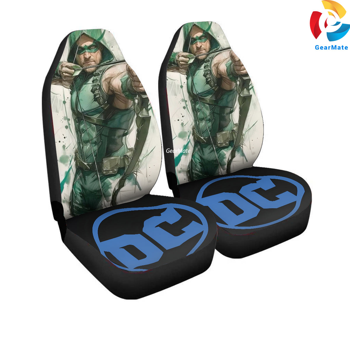 DC The Green Arrow Car Seat Covers – High Quality Graphic and Polar Fleece Protector Set