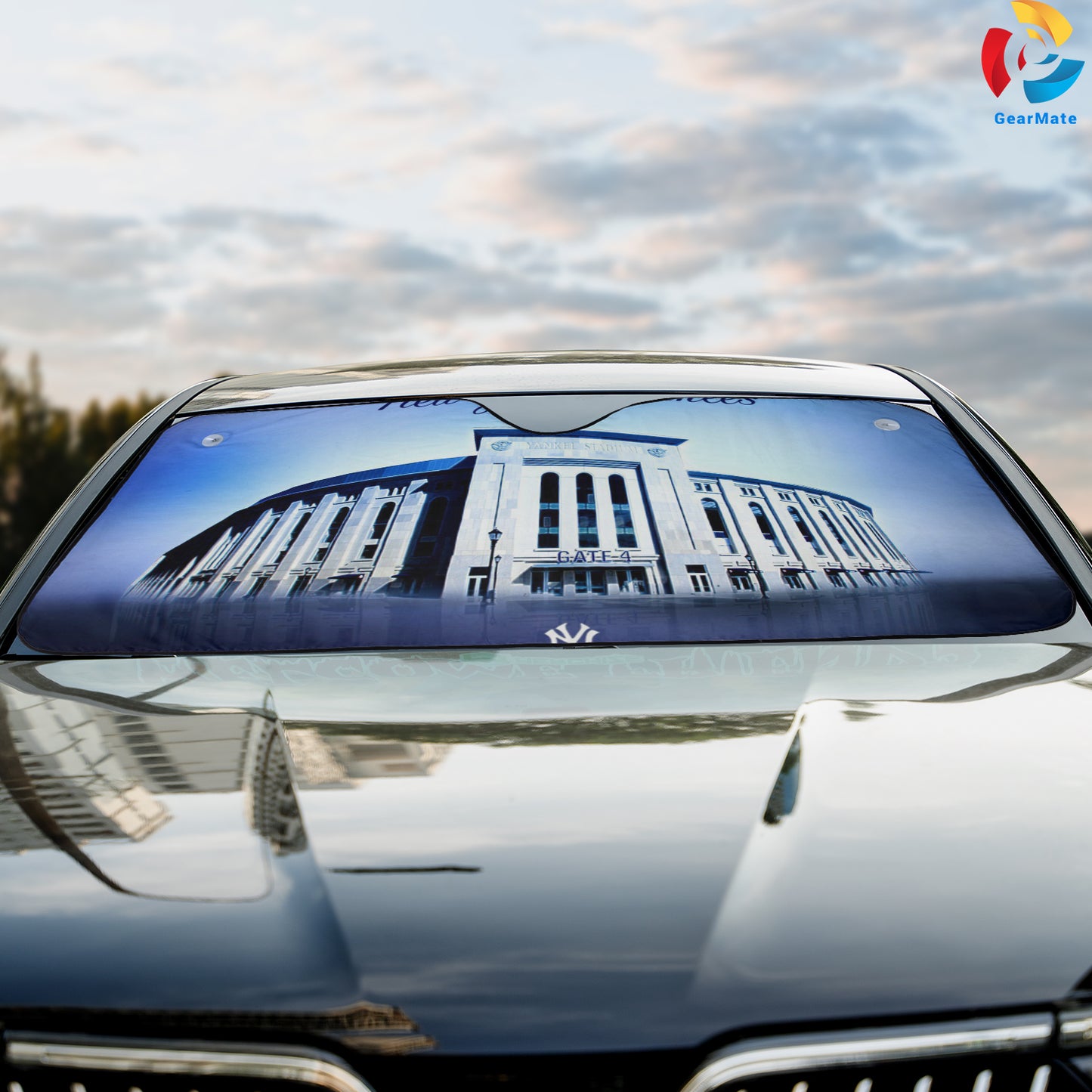 New York Yankees Stadium Reflective Car Sunshade – Premium Heat & UV Protection, Universal Fit