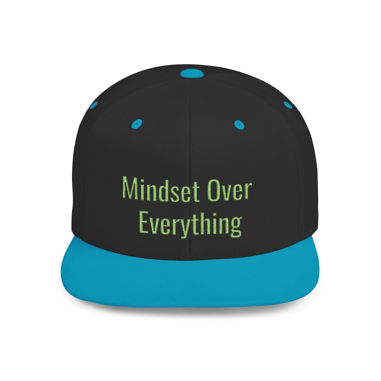 Text Mindset Over Everything Flat Bill Snapback – Lightweight, Custom Fit, Premium Quality