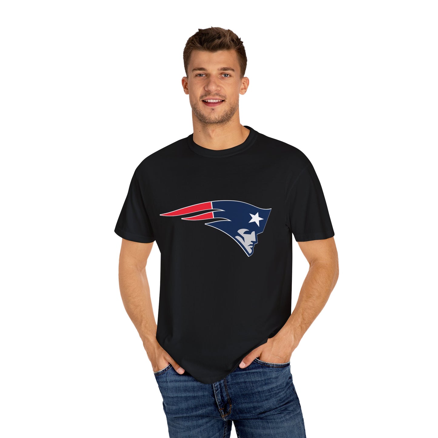 New England Patriots Gear Garment-Dyed T-Shirt – Premium Cotton Tee for Customization