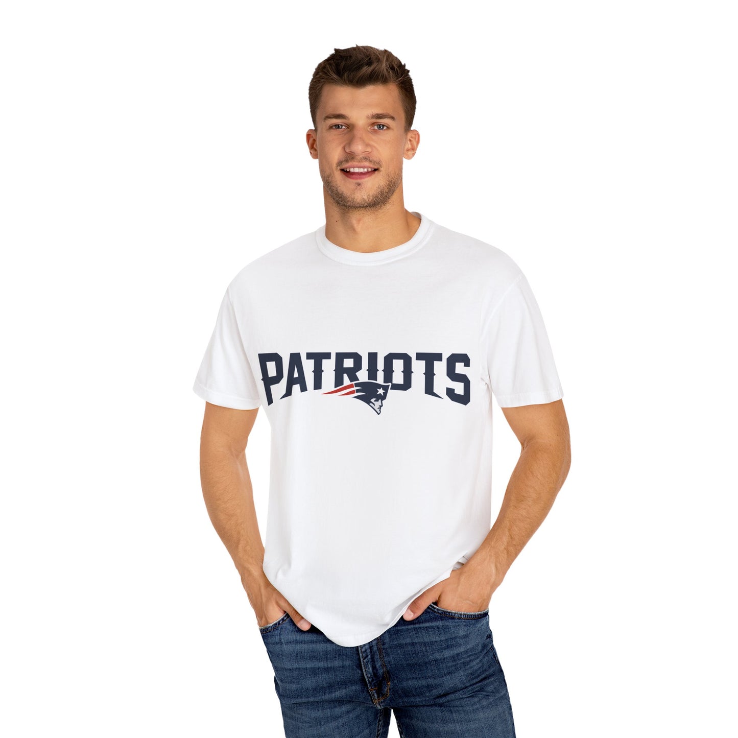 New England Patriots Football Merchandise Garment-Dyed T-Shirt – Premium Cotton Tee for Customization