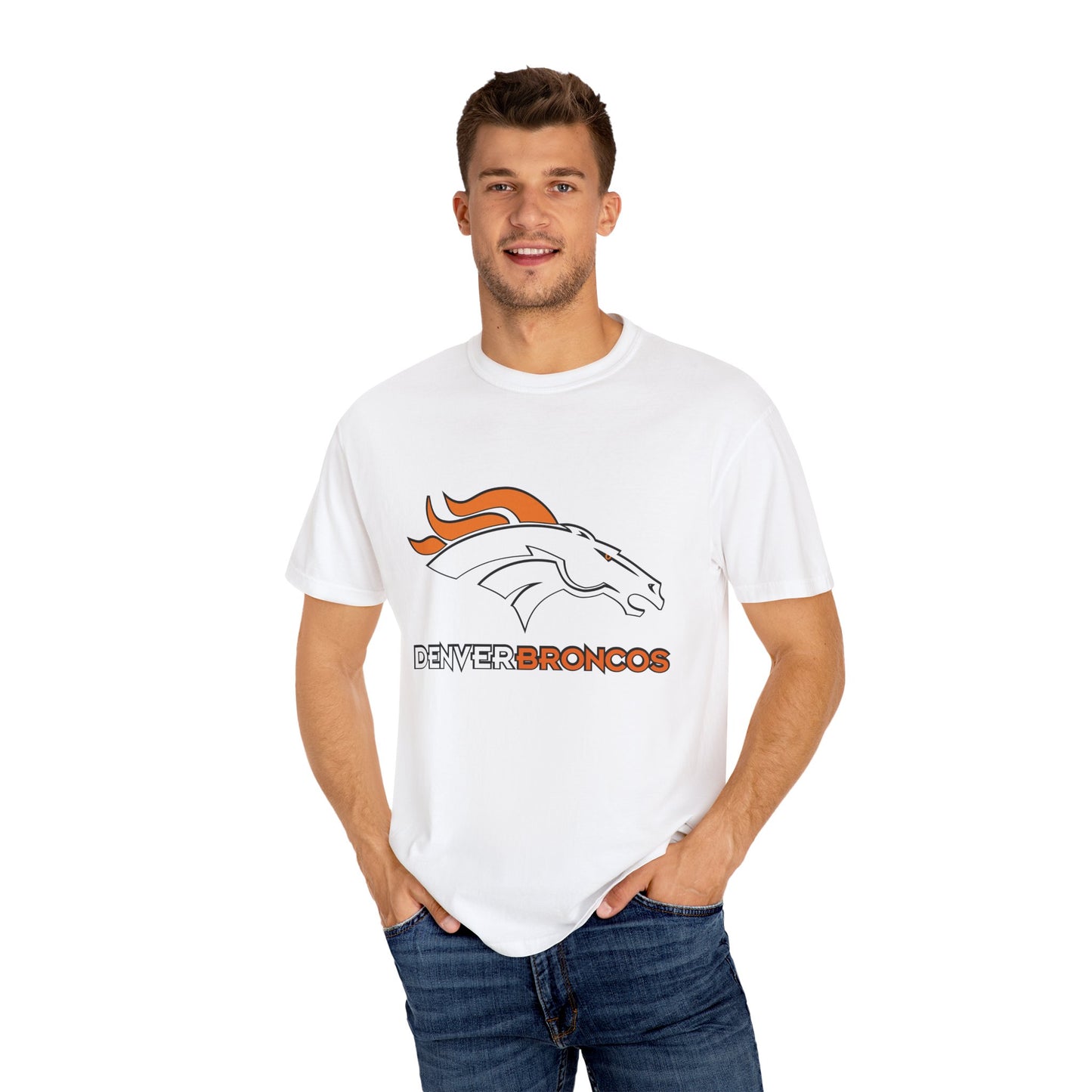 Denver Broncos Gear Garment-Dyed T-Shirt – Premium Cotton Tee for Customization