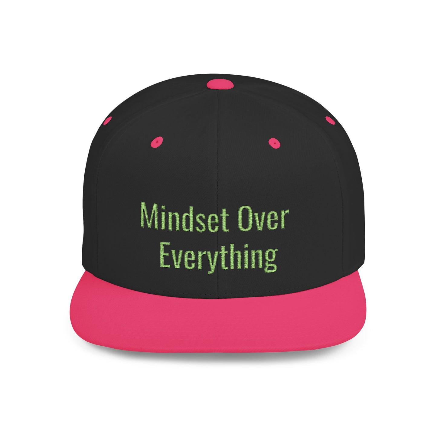 Text Mindset Over Everything Flat Bill Snapback – Lightweight, Custom Fit, Premium Quality