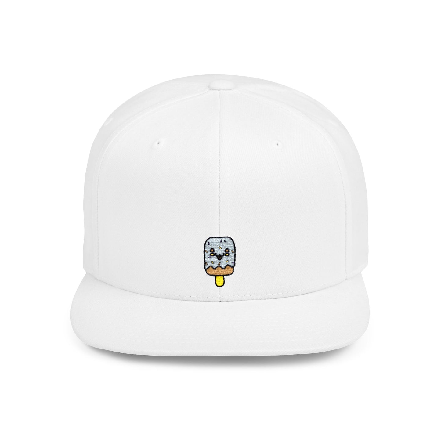 Icons Embroidered Ice Cream Flat Bill Snapback – Lightweight, Custom Fit, Premium Quality