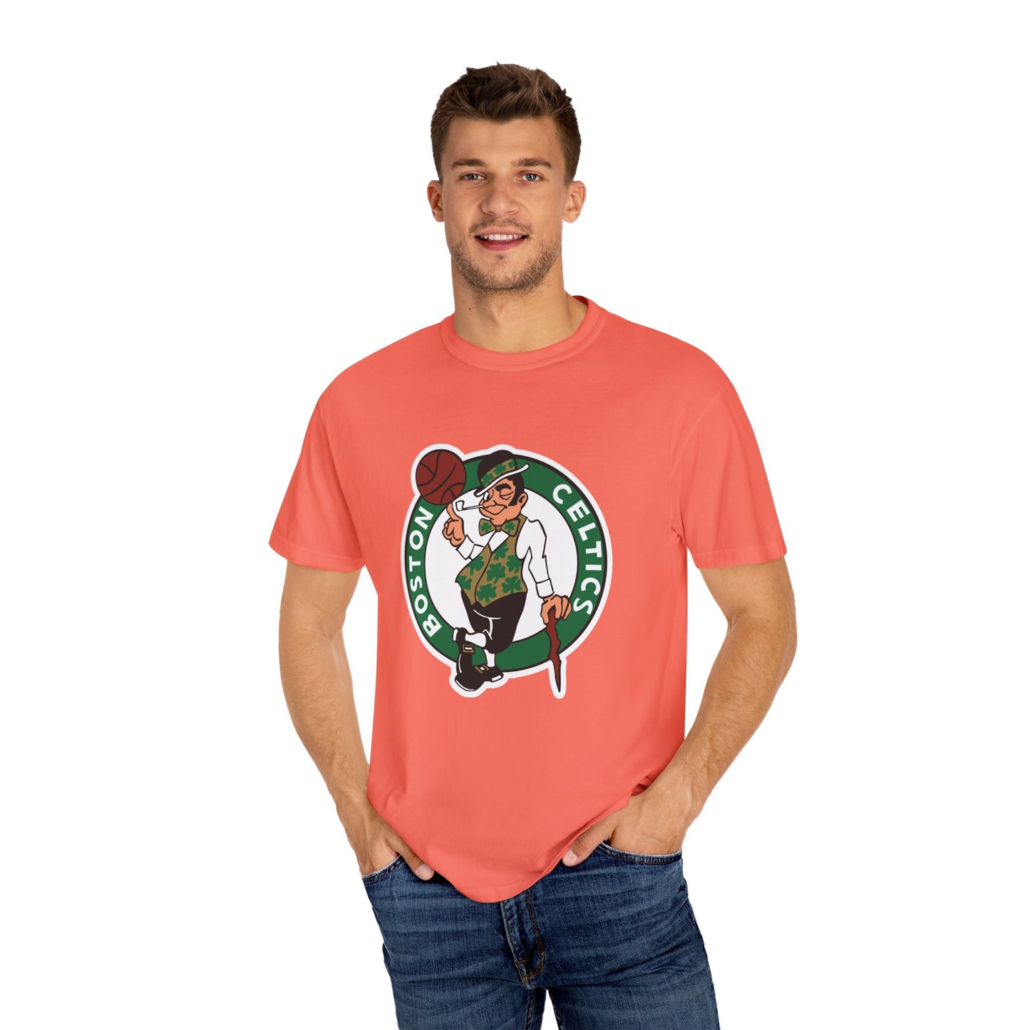 Boston Celtics Street Ball Style Garment-Dyed T-Shirt – Premium Cotton Tee for Customization