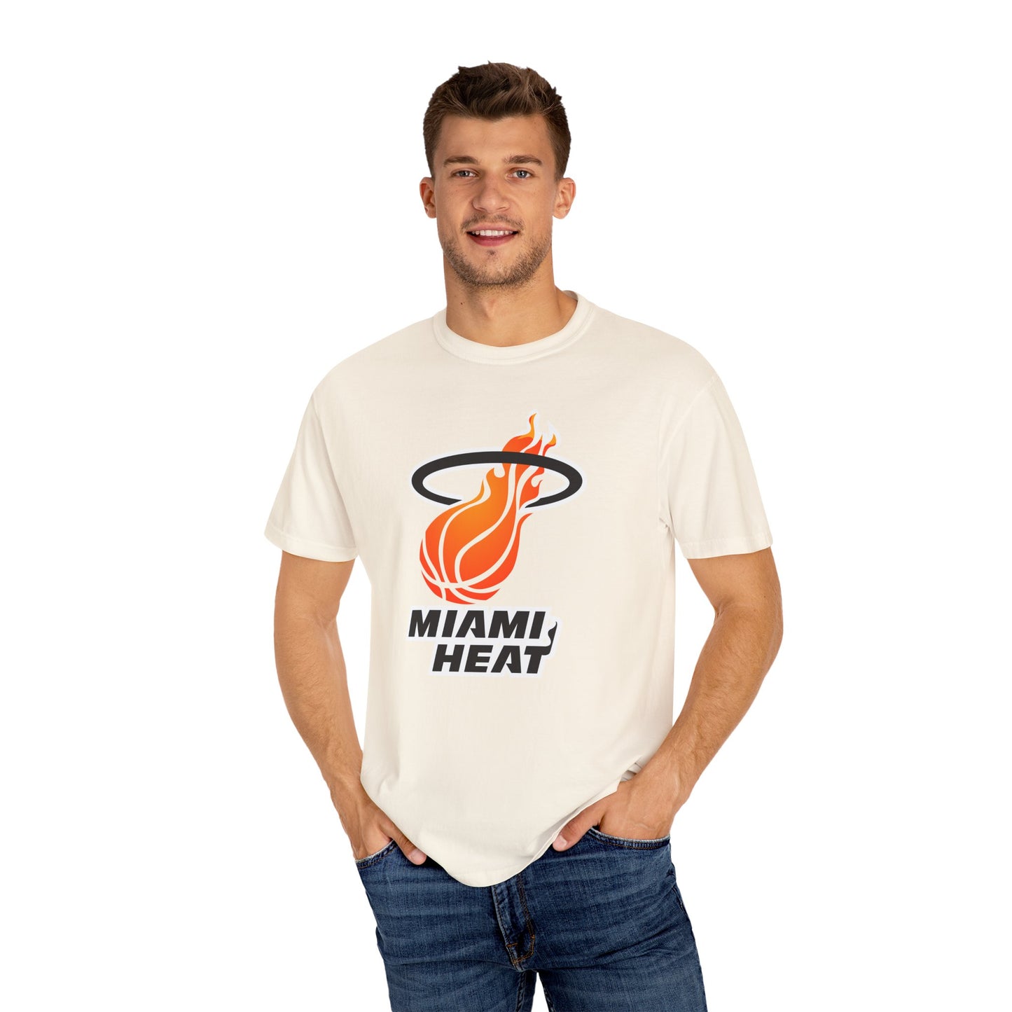 Miami Heat NBA Fans Garment-Dyed T-Shirt – Premium Cotton Tee for Customization