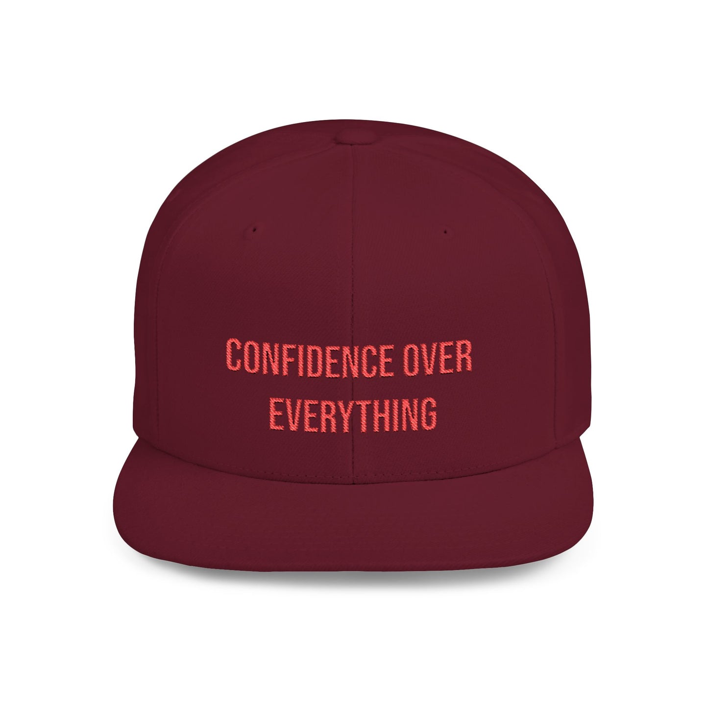 Text Confidence Over Everything Flat Bill Snapback – Lightweight, Custom Fit, Premium Quality