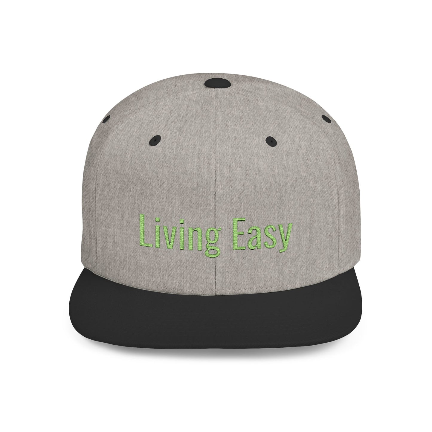 Text Living Easy Flat Bill Snapback – Lightweight, Custom Fit, Premium Quality