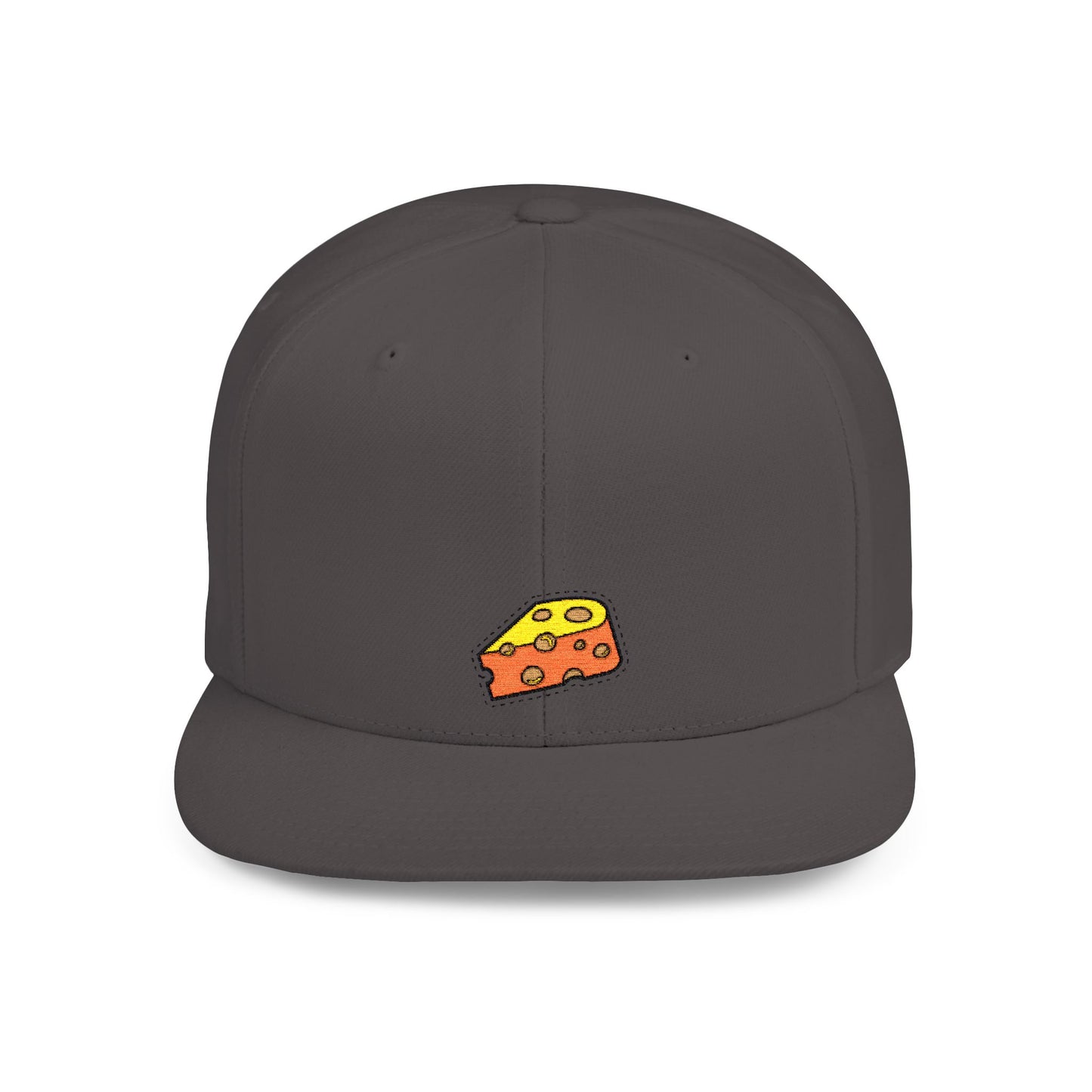 Icons Embroidered Cheese Flat Bill Snapback – Lightweight, Custom Fit, Premium Quality