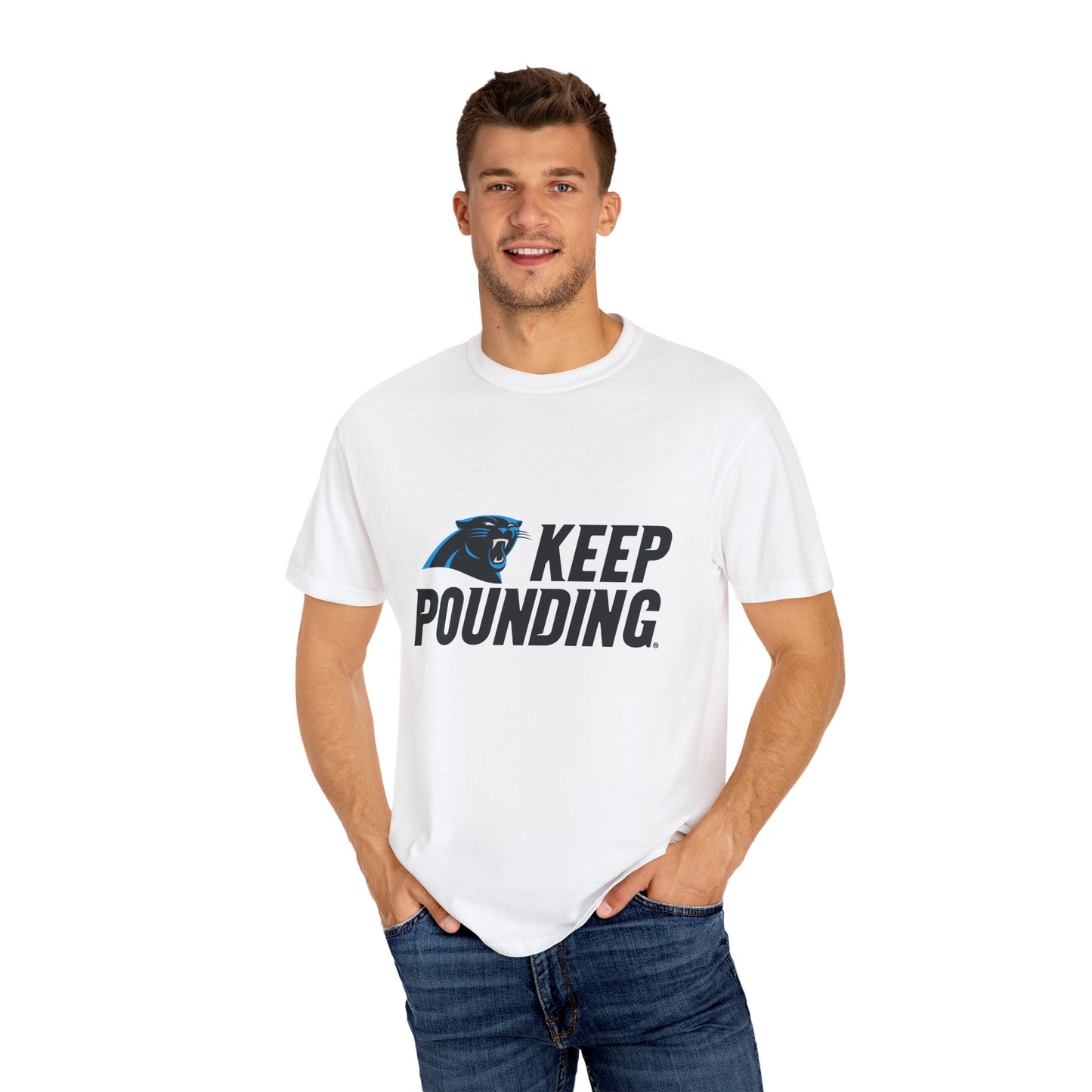 Carolina Panthers Keep Pounding Garment-Dyed T-Shirt – Premium Cotton Tee for Customization