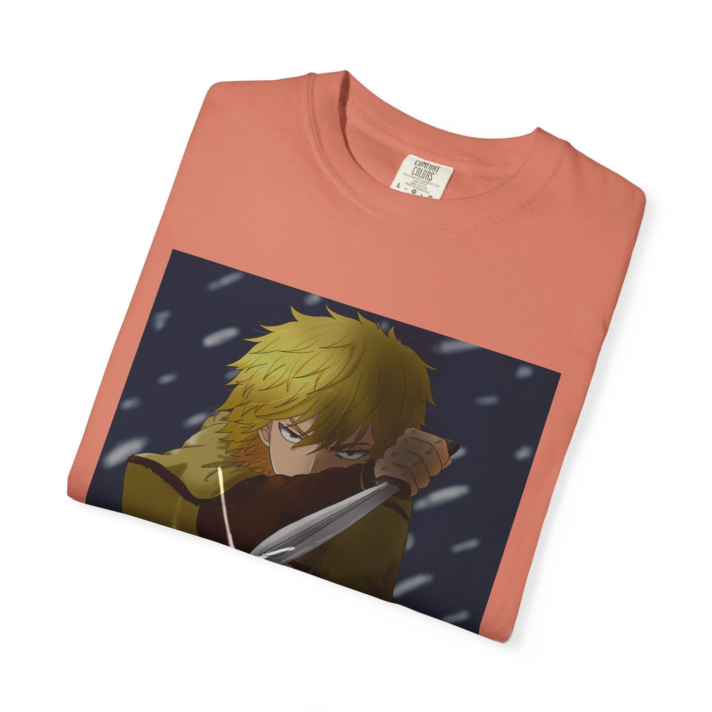 Vinland Saga Thorfinn 8K Garment-Dyed T-Shirt – Premium Cotton Tee for Customization