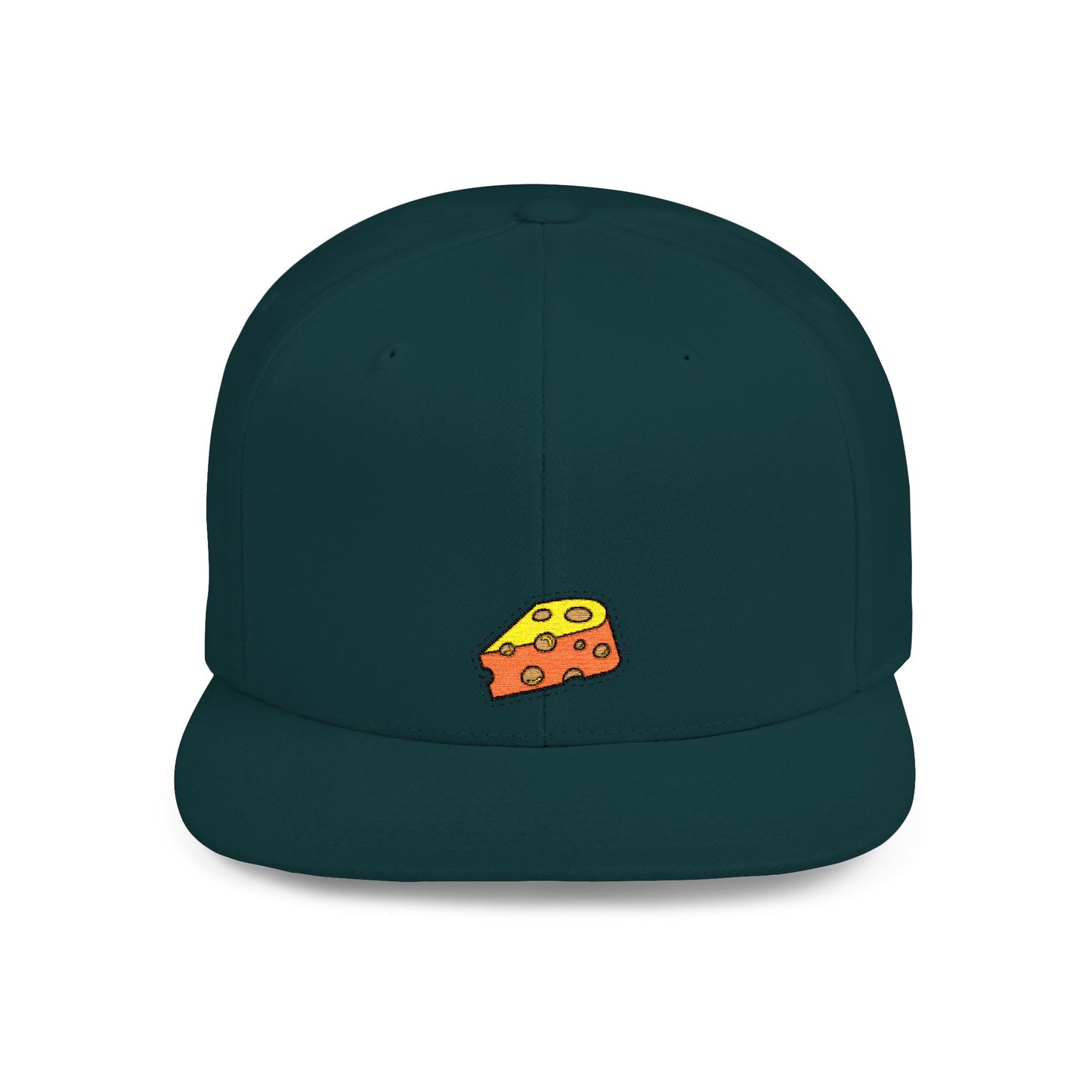 Icons Embroidered Cheese Flat Bill Snapback – Lightweight, Custom Fit, Premium Quality
