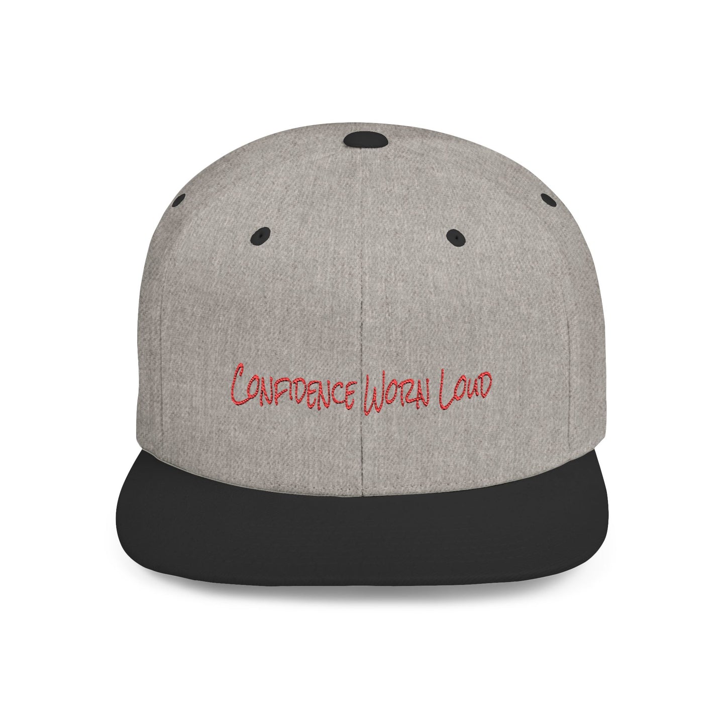 Text Confidence Worn Loud Flat Bill Snapback – Lightweight, Custom Fit, Premium Quality