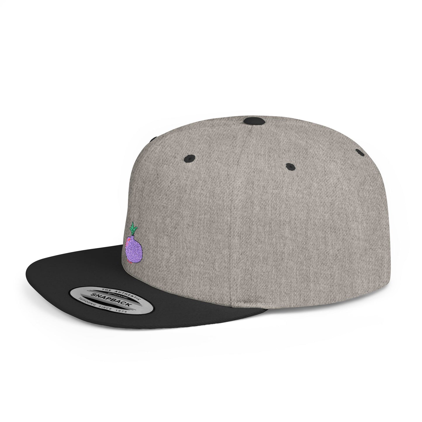 Icons Embroidered Purple Onion Flat Bill Snapback – Lightweight, Custom Fit, Premium Quality